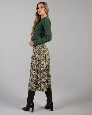 Tiffany Skirt in Green Floral by Downeast