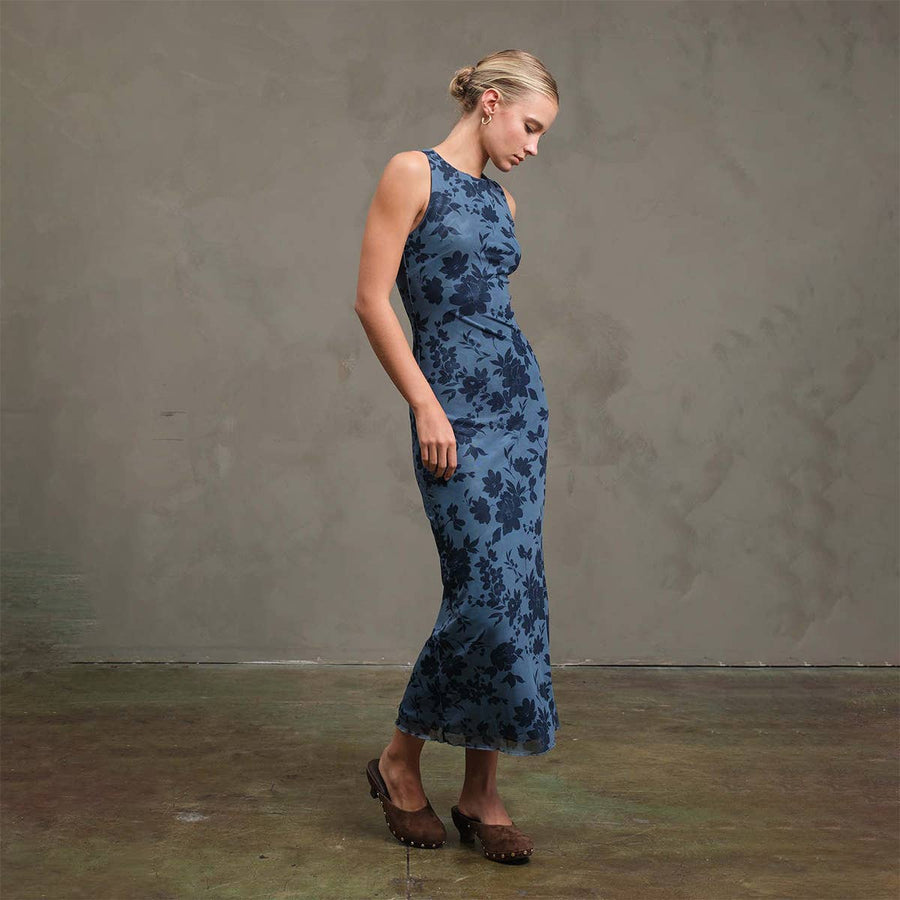 Midnight Bloom Mesh Dress