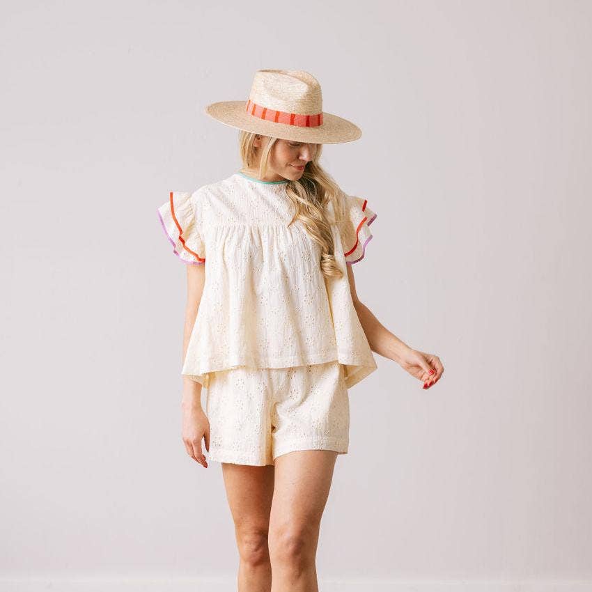 Ivory Eyelet Lottie Top by Sunshine Tienda
