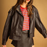 Faux Leather Wrap Skort
