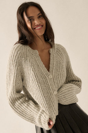 Confetti Button-Front Cardigan Sweater