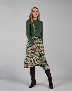 Tiffany Skirt in Green Floral by Downeast