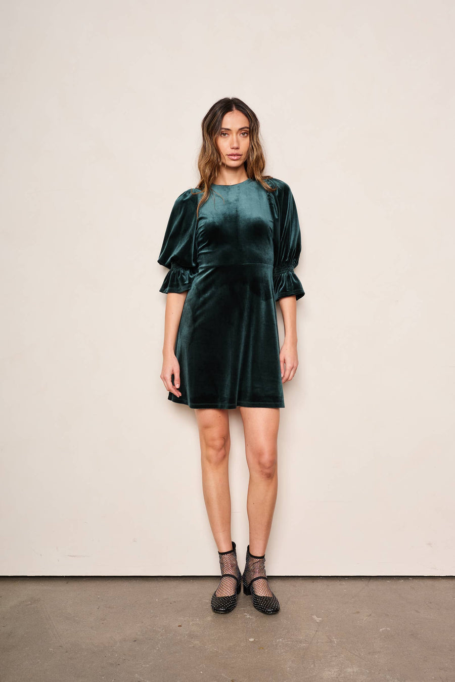 Phoebe Dress in Emerald by dRA