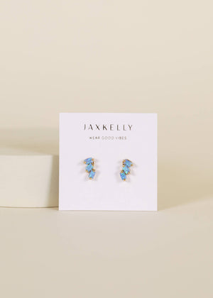 Fire Opal Offset Trio Earrings by JaxKelly