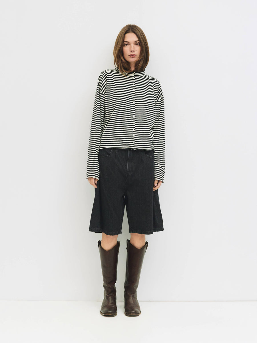 The Elisa Cardigan | Striped Button-Down Cardigan by All Row