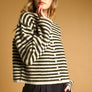 Striped Button Front Sweater Cardigan