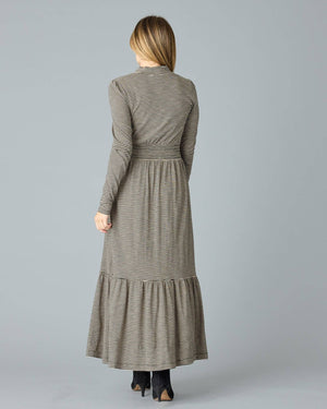 Good Vibes Dress in Black Stripe by Downeast