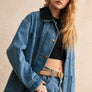 Corduroy Collar Denim Utility Jacket