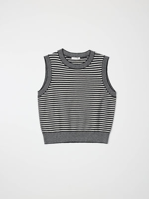 The Leon Top | Striped Sleeveless Knit Top by All Row