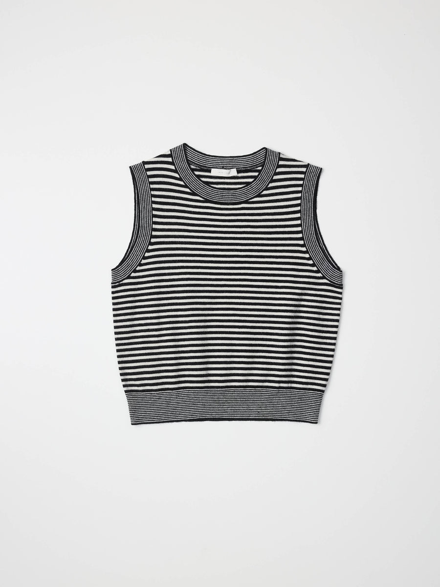 The Leon Top | Striped Sleeveless Knit Top by All Row