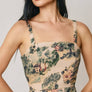 Toile Print Square Neck Mini Dress