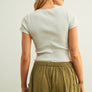 Button Front Ribbed Top