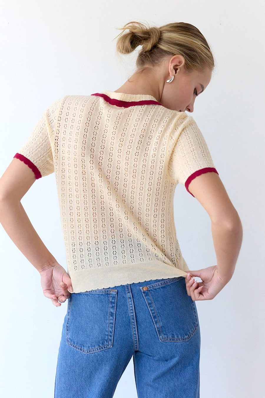 All Over Pointelle Cardigan