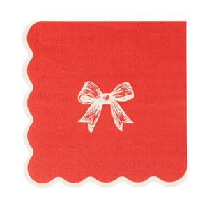 Red/Gold Bow Cocktail Napkin by My Mind’s Eye
