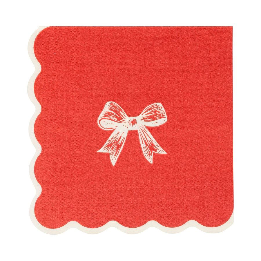 Red/Gold Bow Cocktail Napkin by My Mind’s Eye
