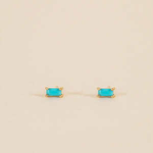 Turquoise Baguette Earrings by JaxKelly