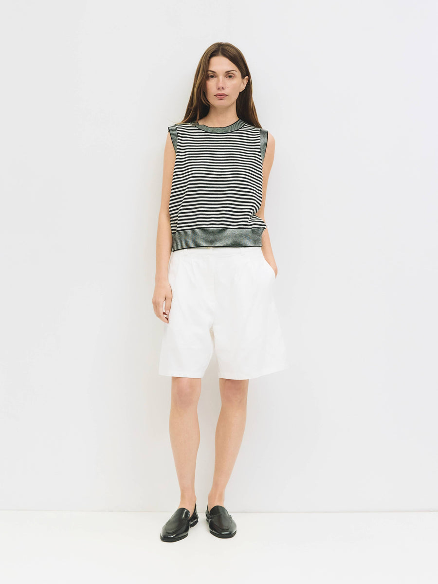 The Leon Top | Striped Sleeveless Knit Top by All Row