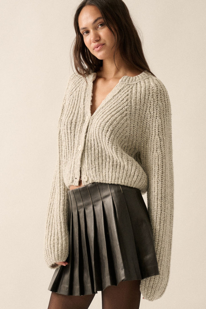 Confetti Button-Front Cardigan Sweater