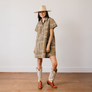 Olive Bandana Getaway Mini Dress by Sunshine Tienda