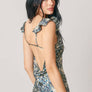 Floral Flutter Shoulder Maxi Dress