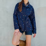Embroidered Lightweight Button-Up Jacket