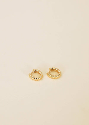 Small Channel Gold Hoop Earrings by JaxKelly