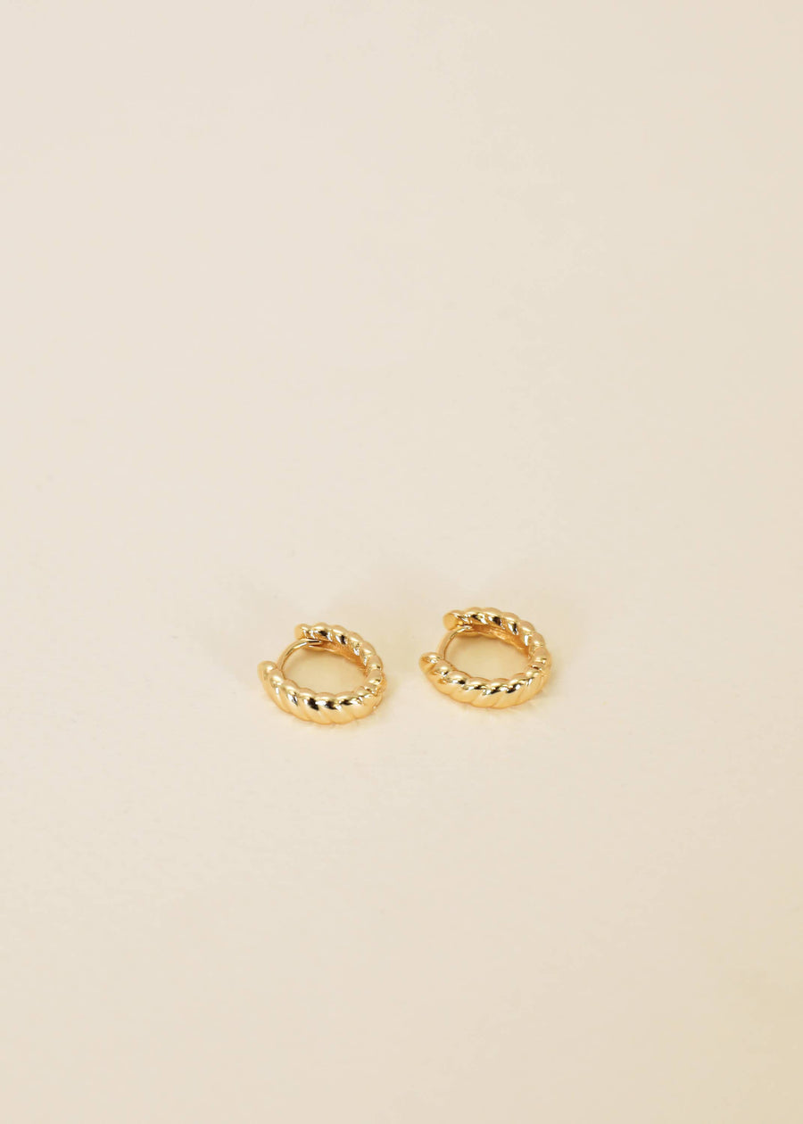 Small Channel Gold Hoop Earrings by JaxKelly