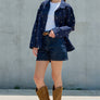 Embroidered Lightweight Button-Up Jacket