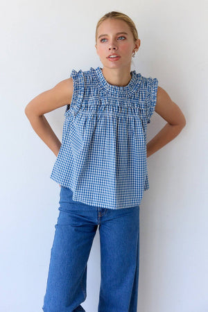 Gingham Ruffle Blouse