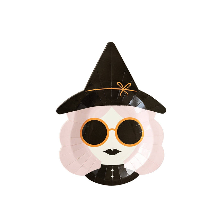 Hey Pumpkin Pink Witch Shaped Paper Plate by My Mind’s Eye