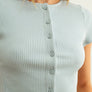Button Front Ribbed Top