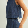 Pinstriped Denim Sleeveless Top