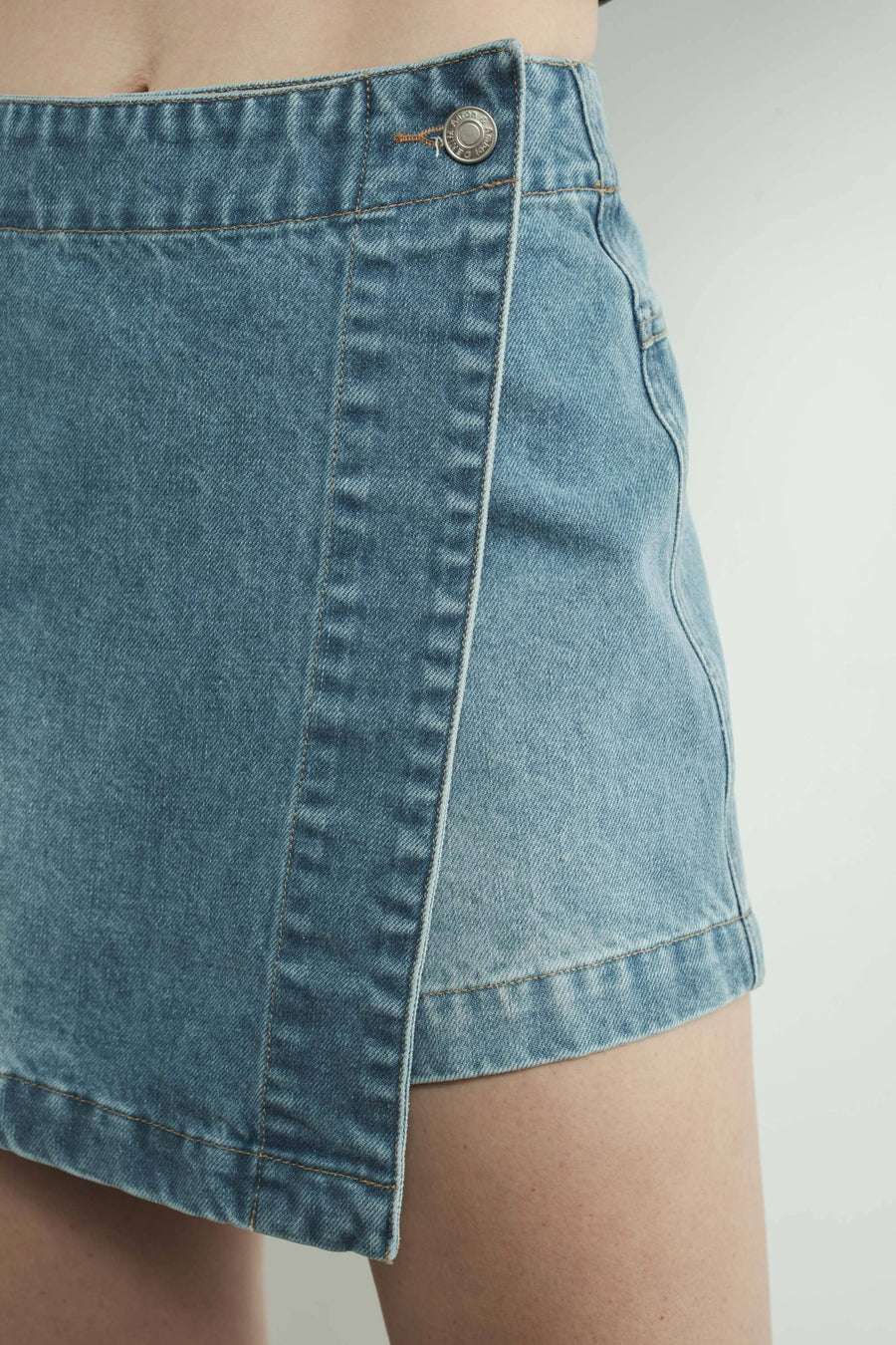 Classic Denim Mini Skorts by Aaron & Amber