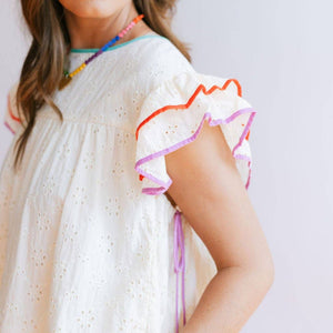 Ivory Eyelet Lottie Top by Sunshine Tienda