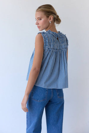 Gingham Ruffle Blouse