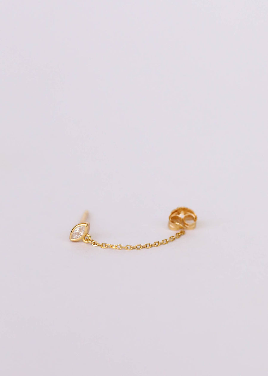Chain Huggie Gold Stud Earrings by JaxKelly