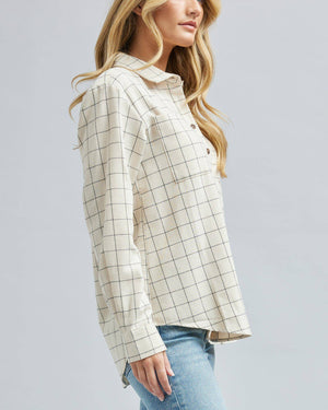 Julie Shirt in White Plaid by Downeast