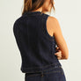 Indigo Denim Button Front Vest