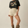Painted Horses Vintage-Wash Cropped Graphic Tee