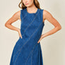 Stretch Mermaid Line Denim Midi Dress by Aaron & Amber