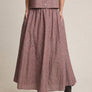 Striped Linen Blend Midi Skirt