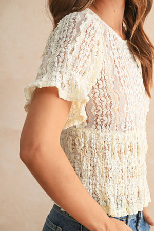 Short Sleeve Lace Blouse