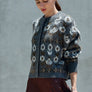 Fuzzy Nordic Floral Diamond Knit Cardigan