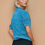 Tie Neck Denim Blouse