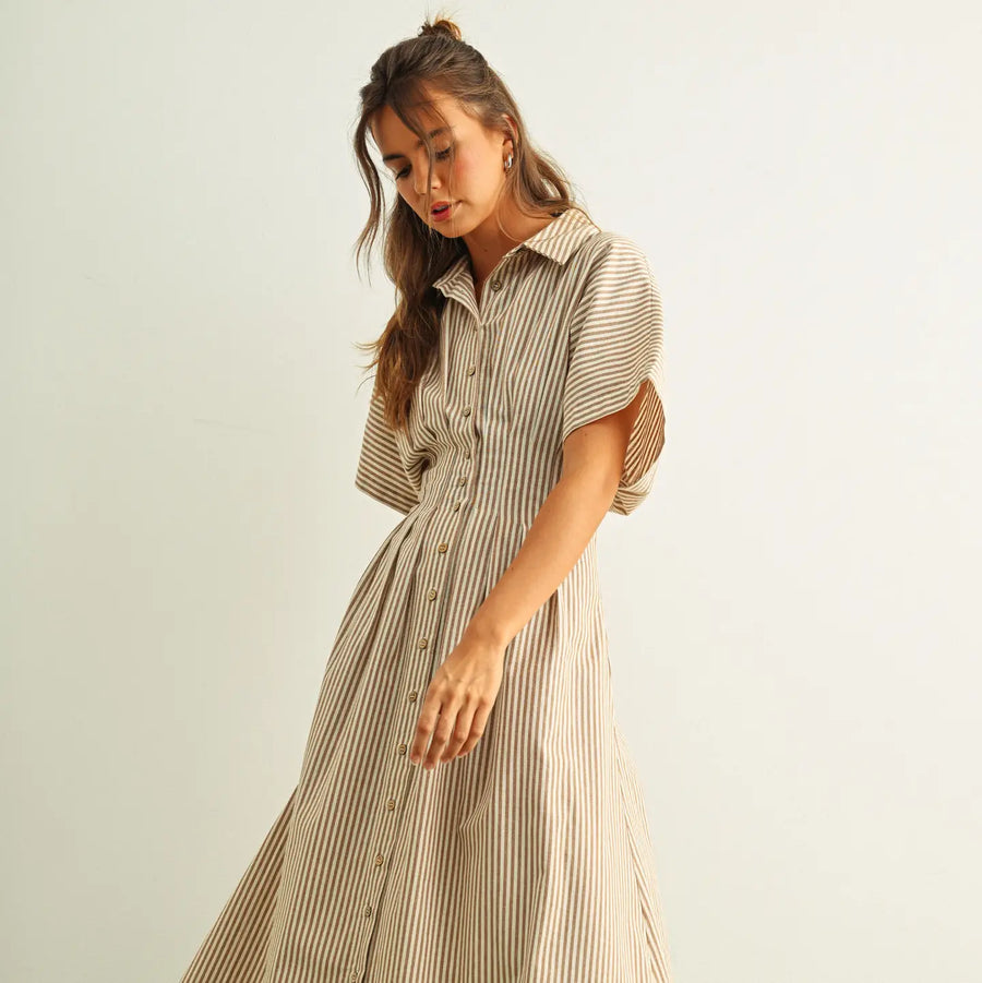 striped button down shirt dress Buttondown – Townsend Provisions Designed in neutral stripes Color:NEON ORANGE long graduation dresses Halterneck Wedding Dresses for