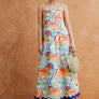 Riviera Dream Scalloped Sleeveless Midi Dress