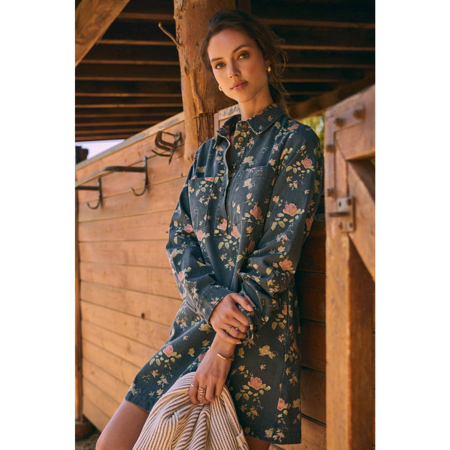 Still from A Film Mineral-Washed Victorian Floral Mini Dress