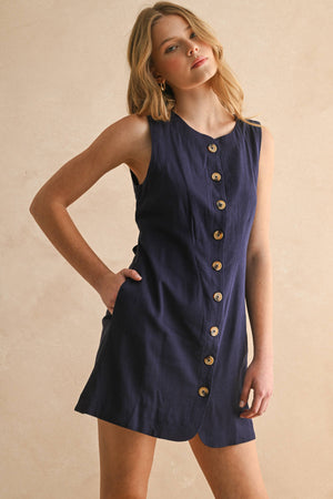 Button Front Linen Dress
