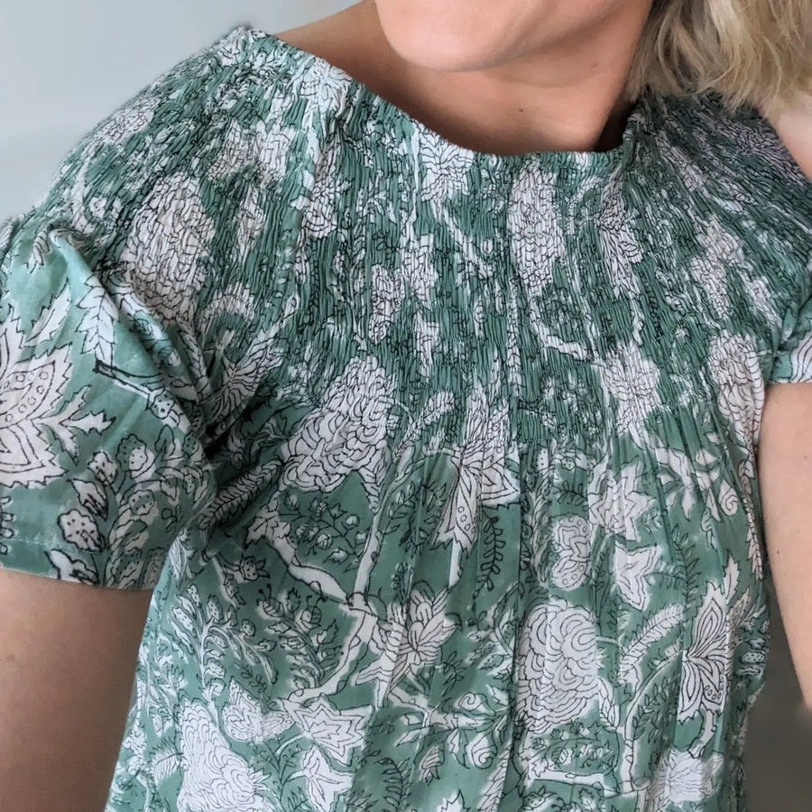 Amalfi Green Smock Neckline Dress by LNH Edit
