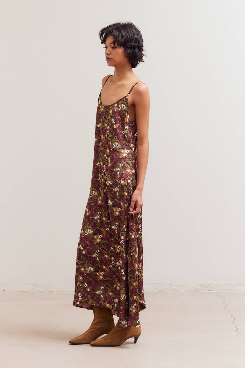 Develop Fabric Sleeveless Floral Print Dress